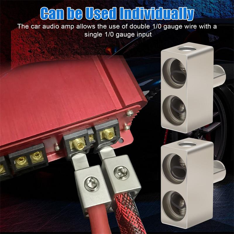 Universal Car Audio Modified Wire Power Supply O-Type Terminal Block Aluminum Alloy Connector Auto Audio Amp Input Reducer