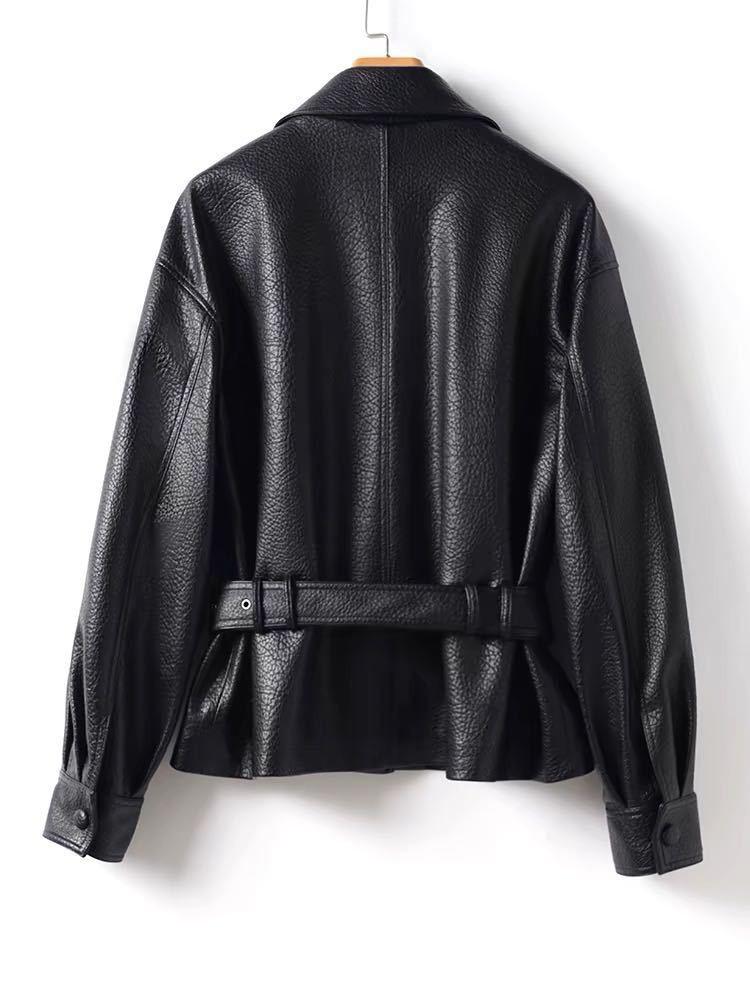 Spring & Autumn Women's Short Leather Jacket – Stylish Motorcycle Outerwear