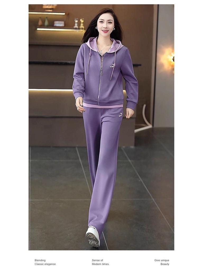 Neues Frühling-Herbst Schlankmachendes Zweiteiliges Kapuzensweatshirt Jacke - Lässiges Modisches Sportset