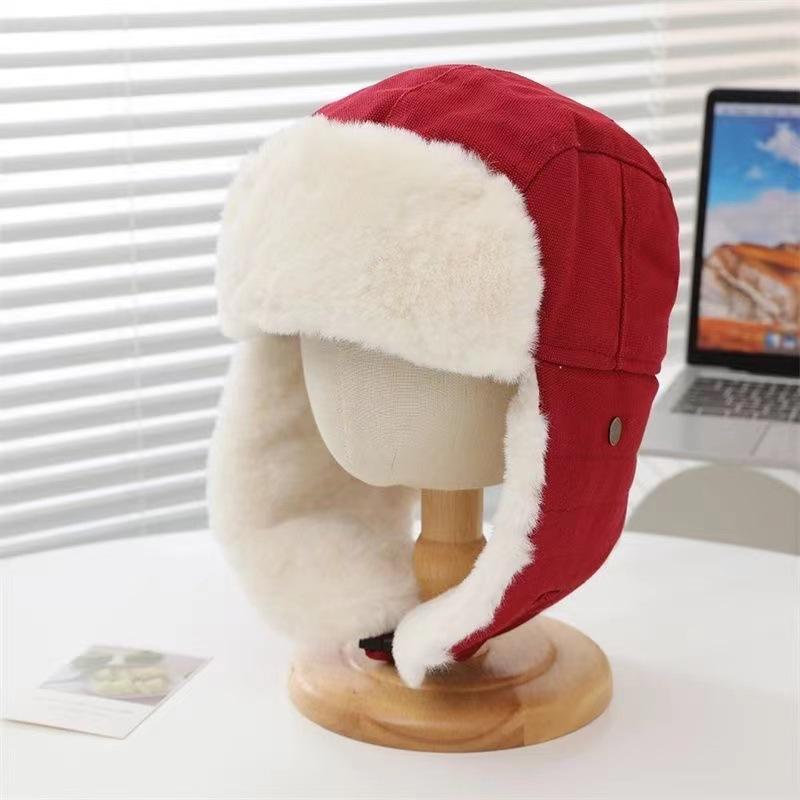 Winter Lei Feng Hat for Men and Women, Autumn and Winter, Fleece-lined, Warm, Cycling, Earflap Hat, Outdoor, Hiking, Skiing, Train Head Hat