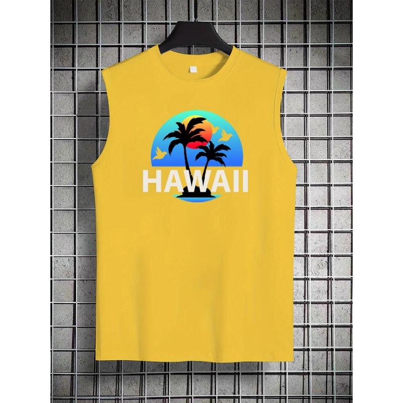 Spring And Summer Tank Tops Featuring American Fashion Style, Print for Young Men, Perfect for