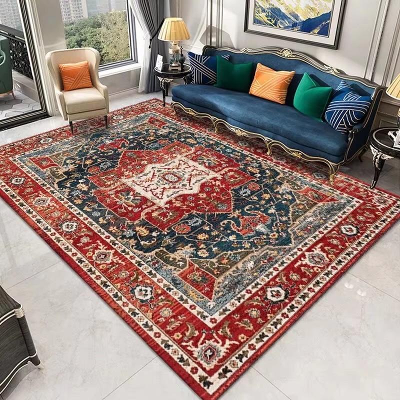 Retro Persian Ethnic Carpets Turkish Rugs for Living Room Bedside Bedroom Vintage Floor Mats Entrance Doormat Carpet Large Rug