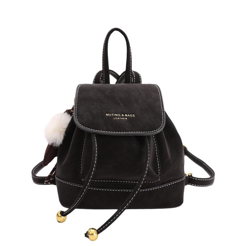 

Осень и зима Корейская версия ретро замшевого рюкзака 2025 новый повседневный универсальный маленький рюкзак иностранная сумка для поездок женщины no pendant эбеновый