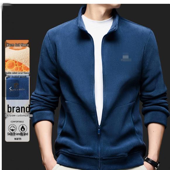 Men s 2025 Autumn Trendy Sports Hoodie Cardigan with Stand-Up Collar and Long Sleeves M