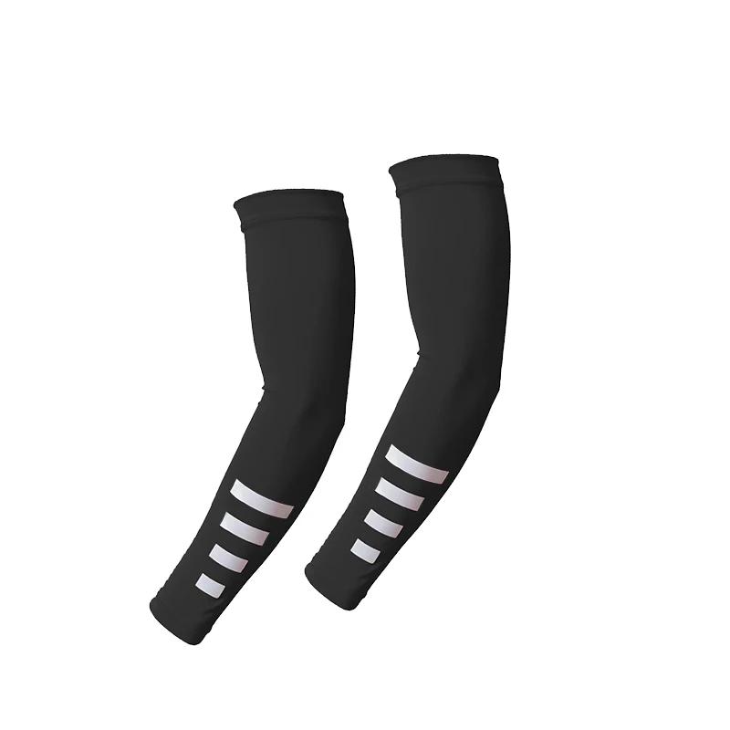 2PCS Summer Sun UV Protection Women Arm Sleeves Reflective Night Bicycle Running Arm Warmers Cover Men Athletic Armguards Cuff