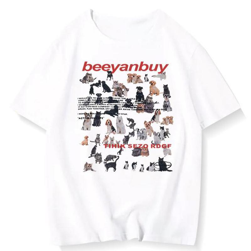 Harajuku Cartoon Cat Puppy Short Sleeve T-Shirt