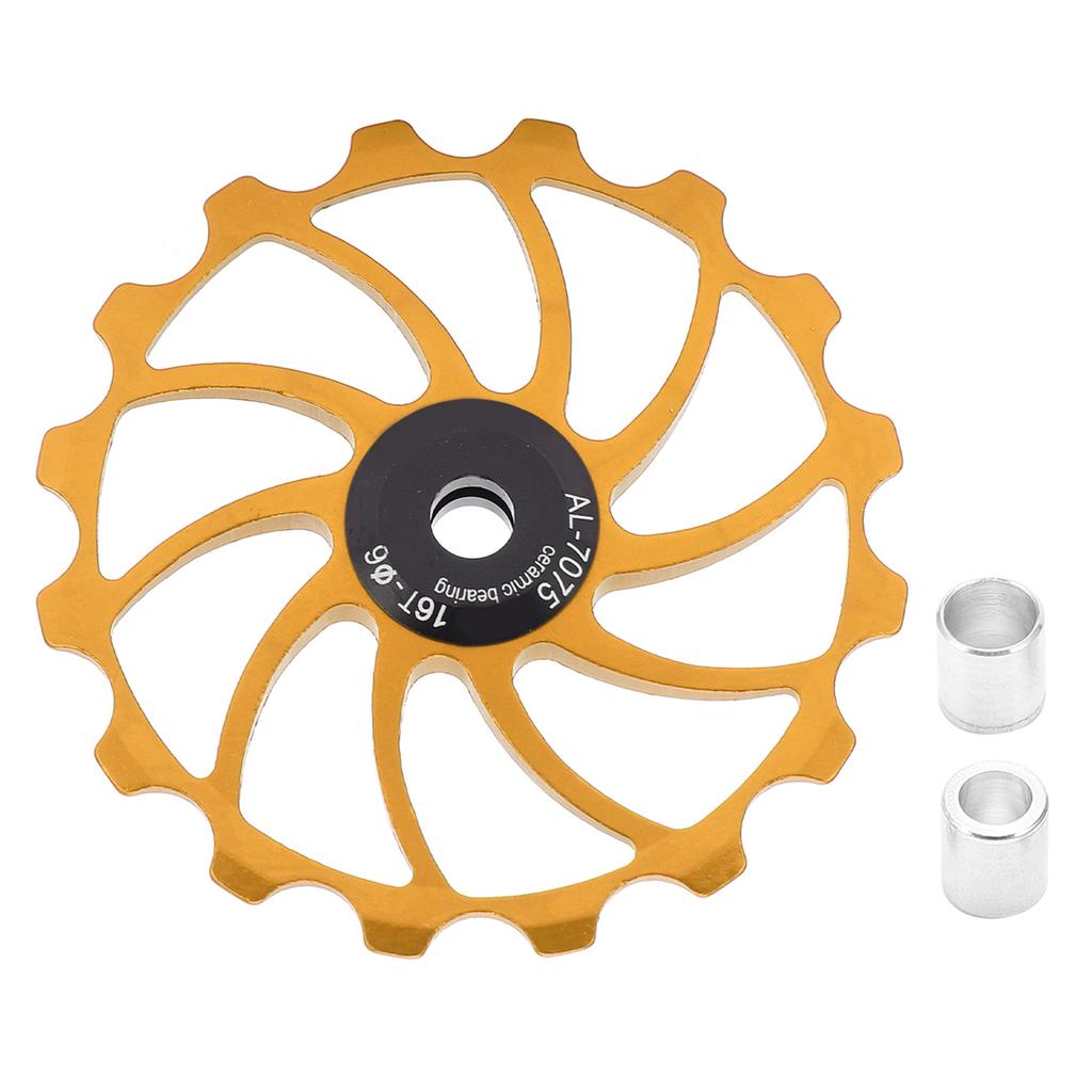MEIJUN 16T Bicycle Rear Derailleur MTB Road Bikes Ceramic Bearing Pulley Guide Wheel PartsGold