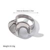 Stylish Texture Finger Jewelry Stainless Steel Waterproof Dome Ring Irregular Bold Chunky Geometric Ring for Girls