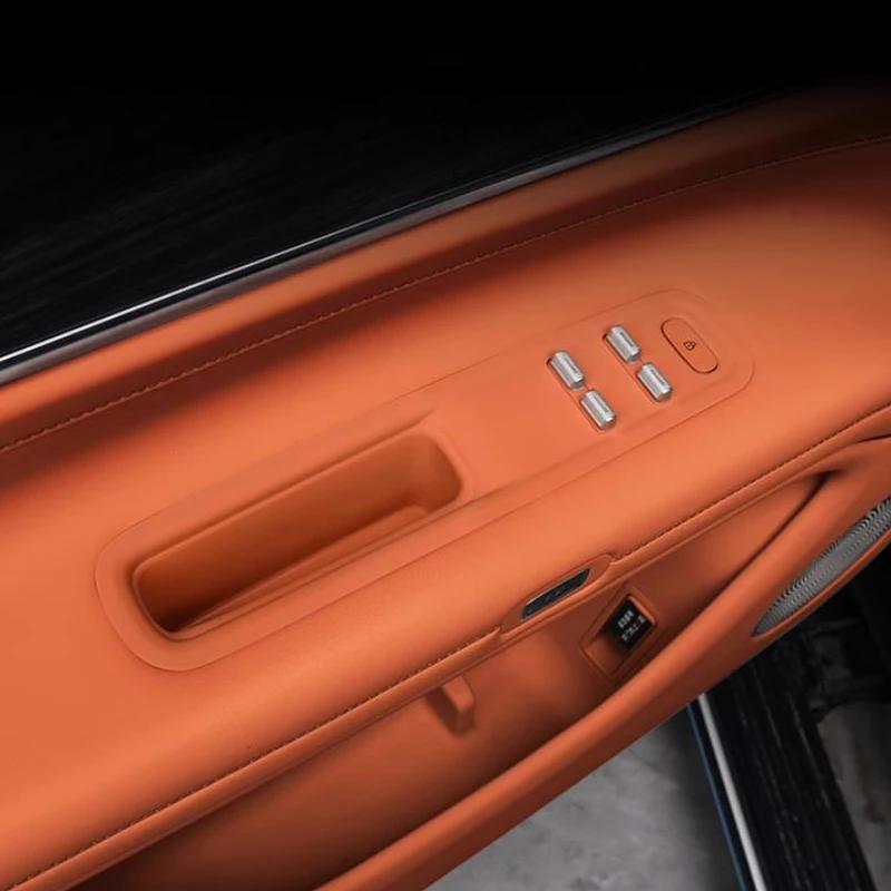For AITO M9 2024 Car Interior Accessories Inner Door Slot Storage Sox Pad Lifting Window Button Protection Pad