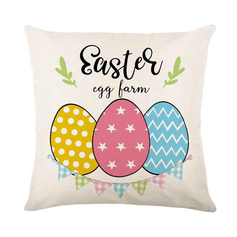 Cartoon Black and White Check Rabbit Print Pillow Cover Home Living Room Cushion Cover Pillow Cover