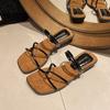 Beautiful sandals women's summer wear 2025 new retro with skirt thick heel open toe word with two wear cool slippers