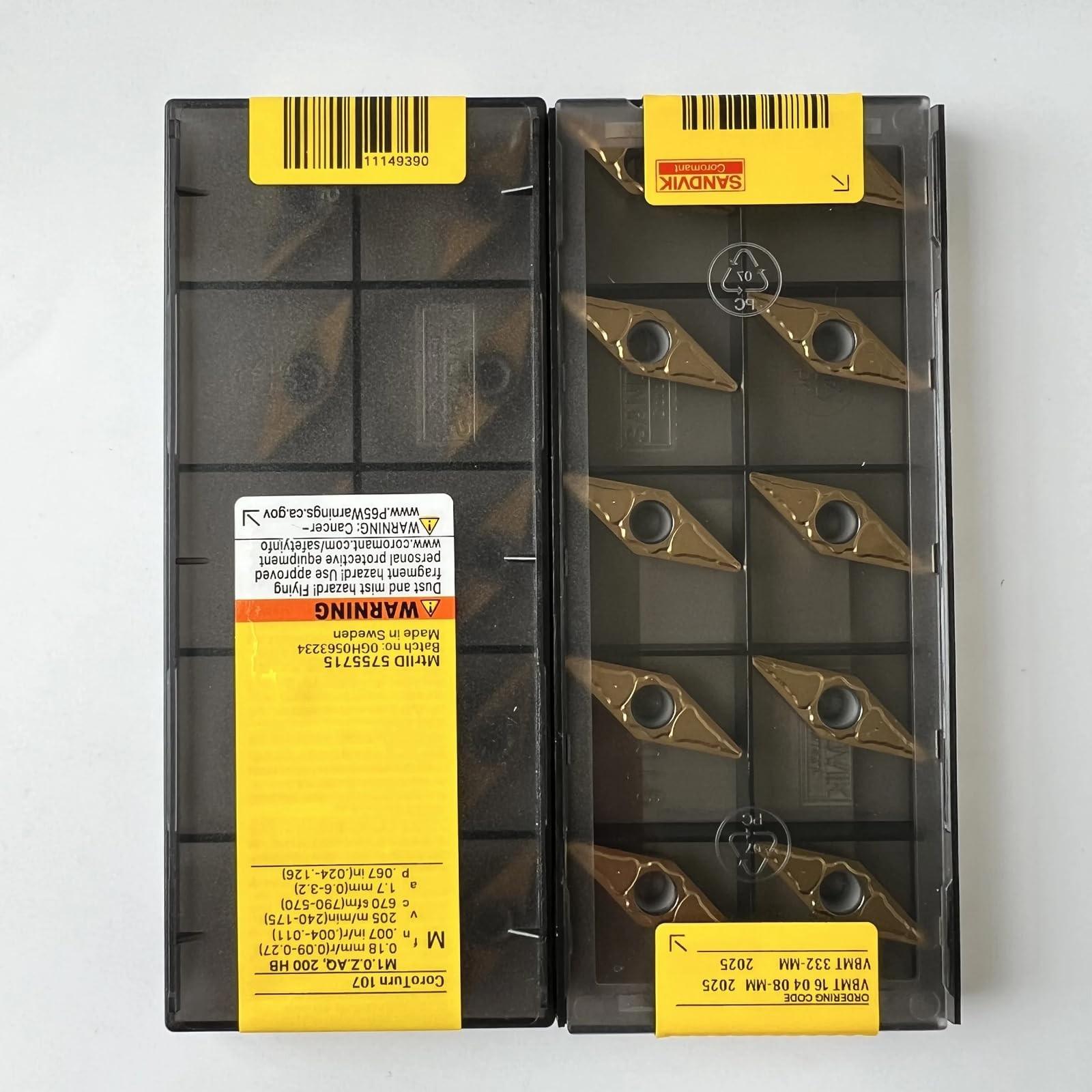 

Original Sandvik / VBMT160408-MM 2025 / CNC lathe carbide blade 10 Pcs