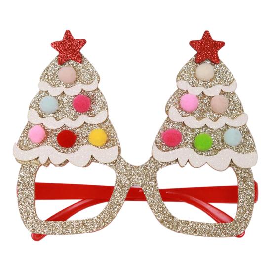 Seasonal Decorative Eyewear for Festivals Christmas Glasses, Glitter Party Glasses Frames, Novelty Elf Snowman Santa Claus Holiday Favors Children