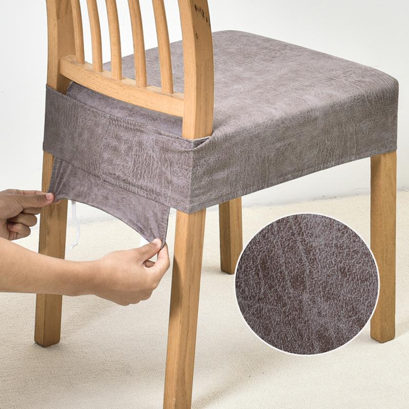 Fløyel Spisestoltrekk Stretch Setetrekk til Spisestuestoler, Kjøkken Parsons Stoltrekk Slipcover Beskytter Vaskbar