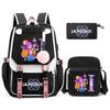 3Pcs/set Anime Cartoon 26 English Letter Printed Backpack with Shoulder Bag for Teenager Student Girl Boy Bookbag Large Capacity Travel Bag Kid Gift