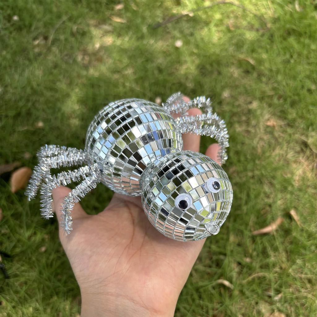 Glitter Spider Disco Ball Decoration For Halloween Party Tabletop Centerpiece Christmas Birthday Celebration Accessory