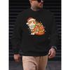 Men'S Casual Sweatshirt with a Christmas Cat Design