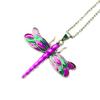 Silver Dragonfly Necklace with Luminous Butterfly - Retro Forest-Inspired