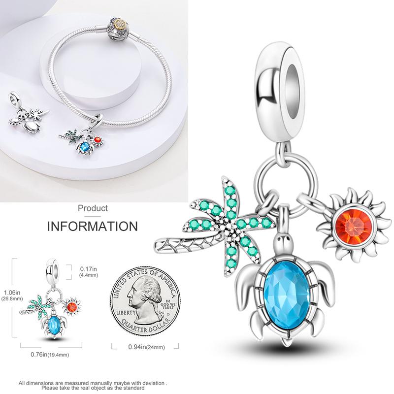 Neuer 925er Silber Kaktus Kleeblatt Anhänger Frühlingsgrüne Serie Perlenanhänger Für Original Perlenarmband DIY Schmuck