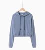 Women's American Style Short Round Neck Hoodie - Autumn/Winter Casual Loose Long Sleeve Slimming Top