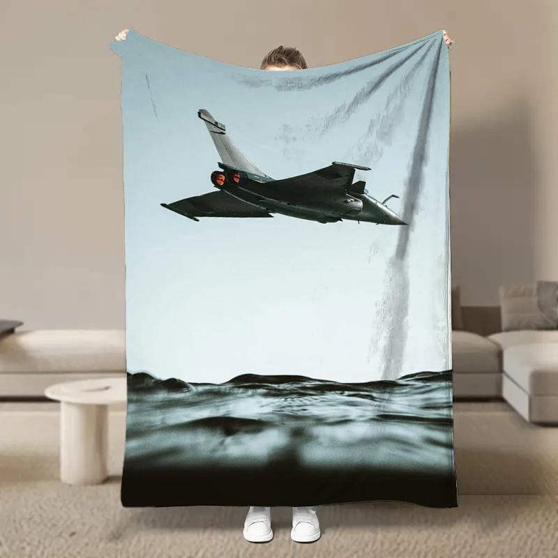 Warm Soft Vintage Planes Print Blanket Fluffy Children and Adults Sofa Plush Bedspread Picnic Throw Blanket for Sofa Bed Gifts