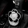 Luxury Crystal Camellia Car Key Case Shiny Keychain Holder  Bag Case Bling Car Accessories Interior for Woman Girls
