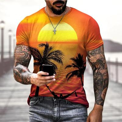 Trendy Beach Botanical 3d Printed Mens T-Shirt Summer Casual T Shirts Men Slim Fit Short Sleeve Tops Tees O Neck Tops XS-6XL