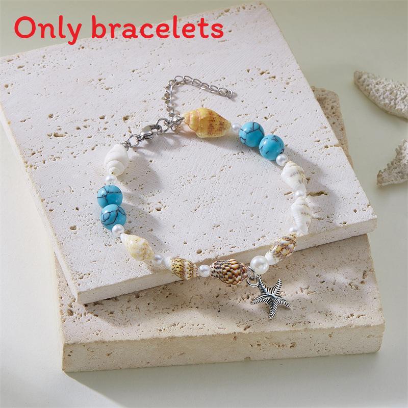 Shell Fish Tail Pendant Bracelets For Beachwear And Casual Wear