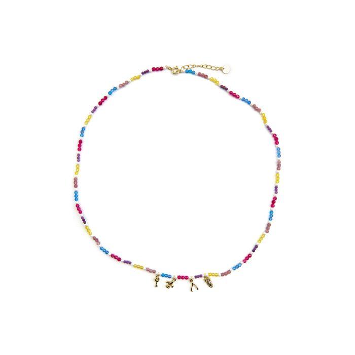 Luxenter Collier En Argent 925 Et Finition On or 18 Carats Avec Cristaux Multicolores - Busde