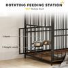 Dog Crate Furniture Dog Cage With Rotatable Feeding Station And Storage Shelves End Side Table Indoor Pet Kennel
