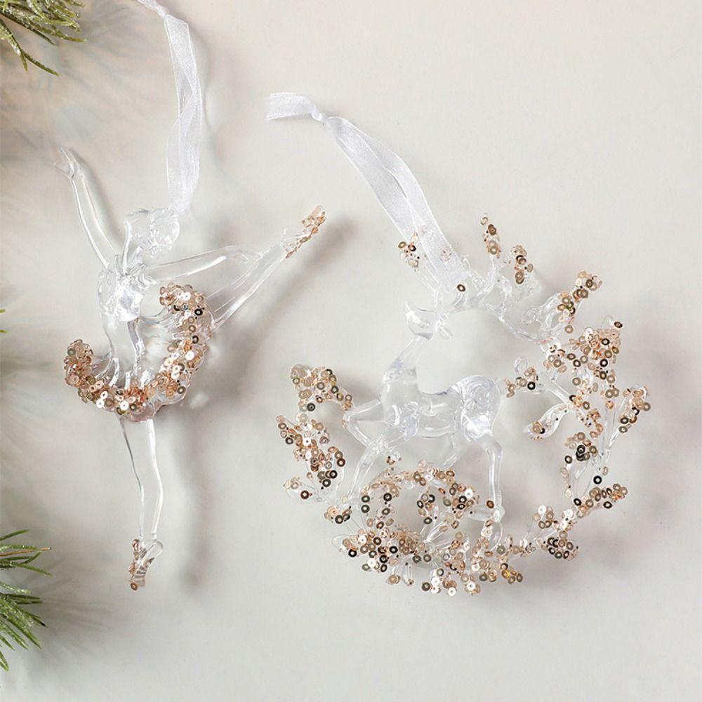 Gold Sequin Snowflake Ice Strip Pendants Holiday Party Supplies