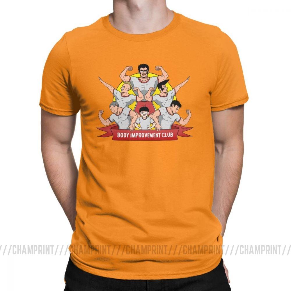 Herren S T-Shirt Mob Psycho 100 Körperverbesserungsclub Humor 100% Baumwolle T-Shirts Kurzarm