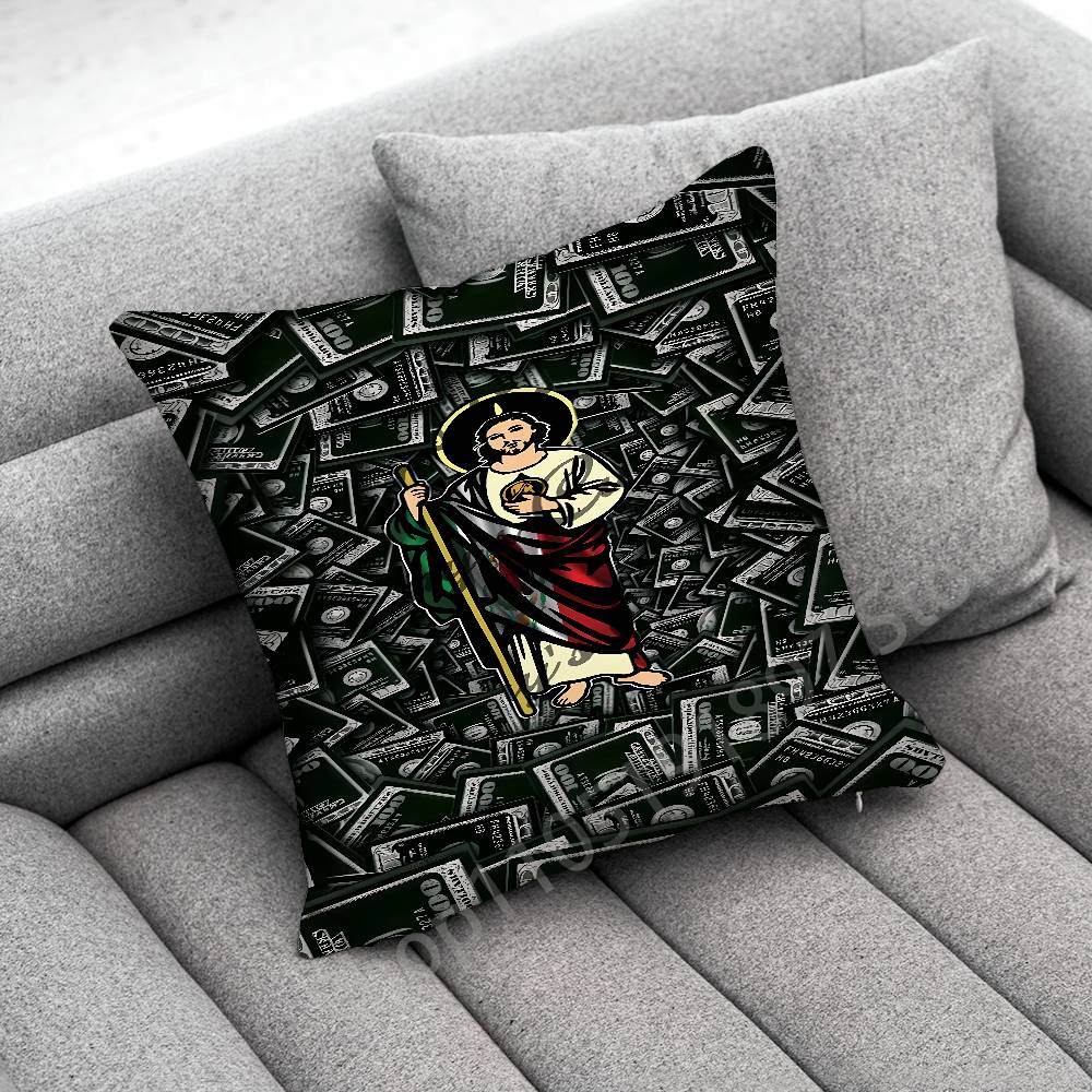 Marble San Judas Tadeo Throw Pillow Case For 55x55cm 40x40cm 45x45cm 50x50cm 30x30cm Square Office Pillowship Cover