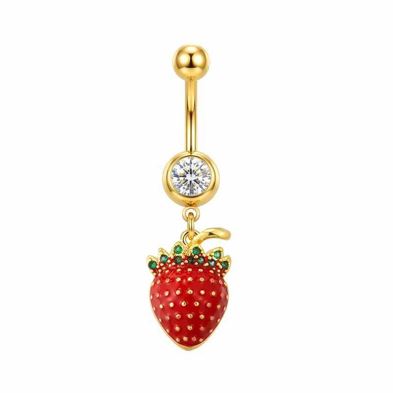 Fruit Cherry Belly Button Rings Trendy Small Cherry Decor Food Grade Stainless Steel Navel Piercing Jewelry for Girls