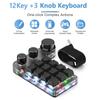 12 Keys 3/4 Knobs Bluetooth Keyboard RGB Copy Paste Photoshop Mini Gaming Keypad Hot-swap Mechanical Gaming Keyboard Red Switch