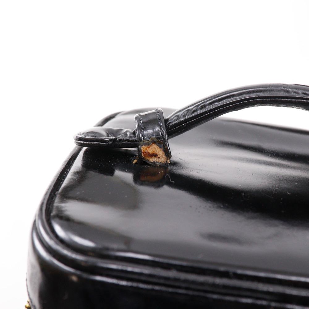 CHANEL COCO Mark Vanity A01998 Handbag Pouch black Patent leather Women Used