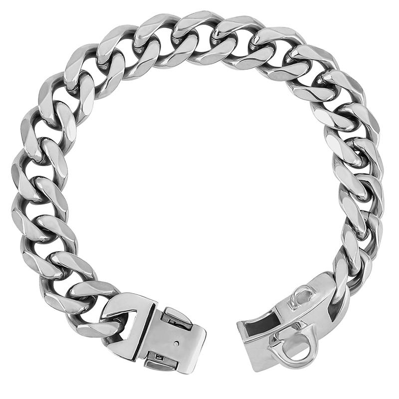 19MM Chew Proof Stainless Steel Gold Dog Chain Collar with Solid Buckle Pet Chains Collars for Large Dog