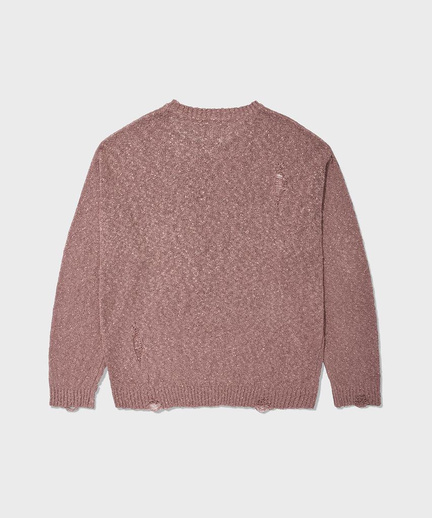 SAINTPAIN Sp Damaged Boucle Knit Pink