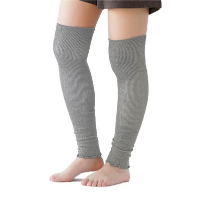 [Kinuyo] Silk Leg Warmers Extend Above the Knee Silk Blend Non-Restrictive Silver