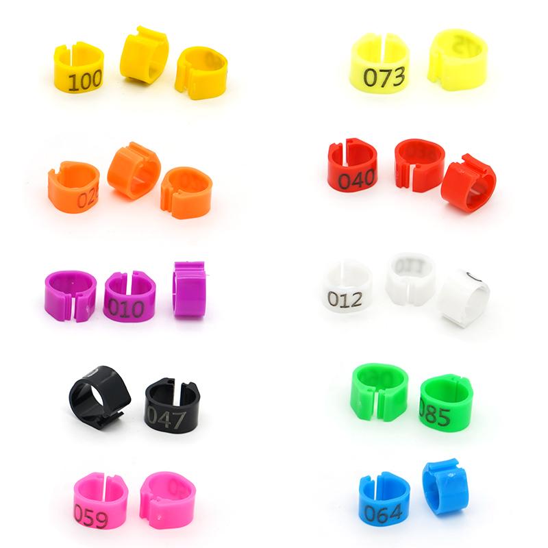 100 Piezas Nuevos Anillos para Patas de Paloma Identificar Bandas para Palomas 8 mm Clip de Plástico para Loro Anillo Digital para Pie Suministro para Entrenamiento de Palomas Aparatos para Pájaros