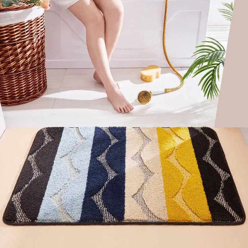 Nordic Style Bathroom Non-slip Floor Mat Bathroom Absorbent Rugs Home Door Welcome Mat Indoor Bedroom Carpet College Room Decorations