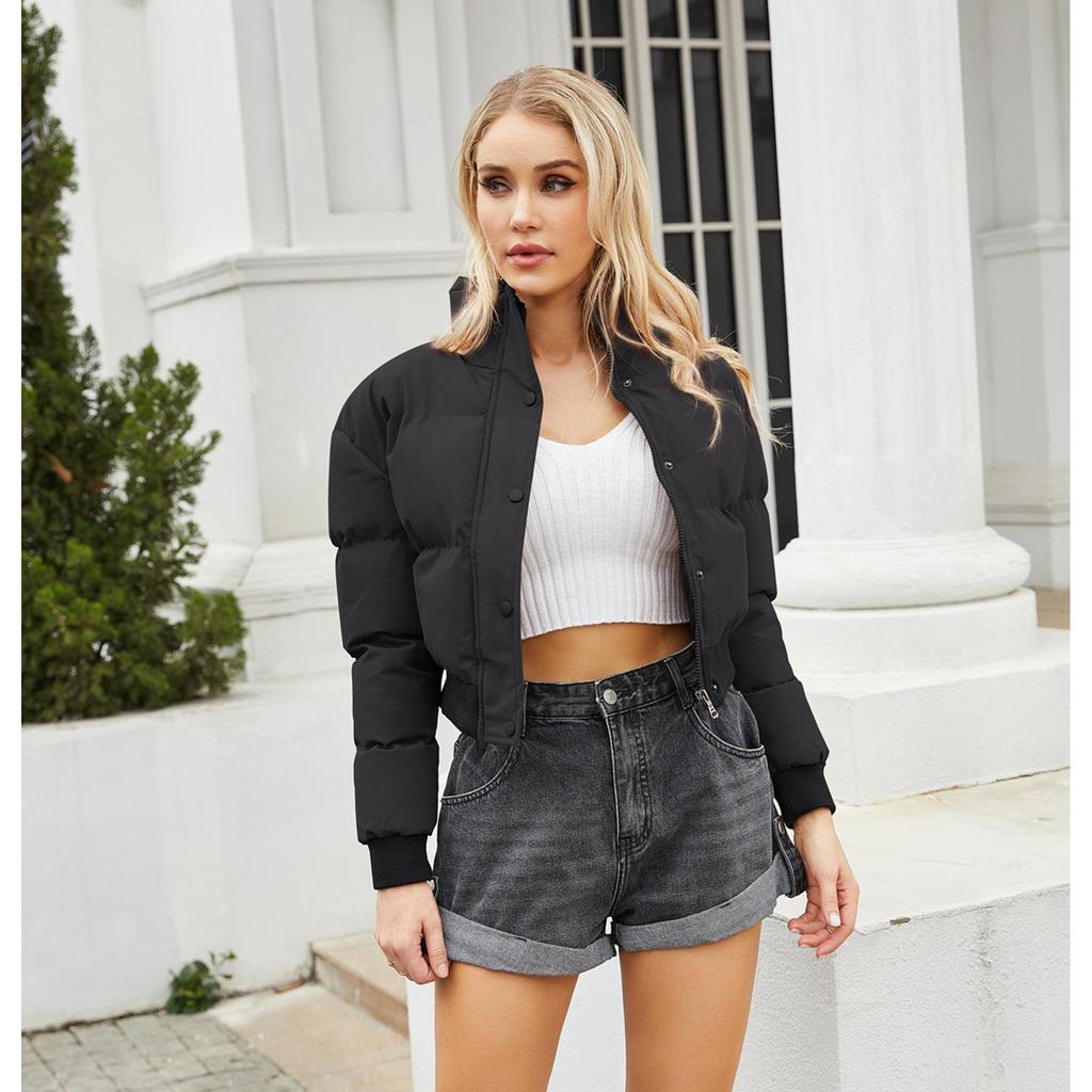 Turtleneck loose casual cotton-padded bread suit