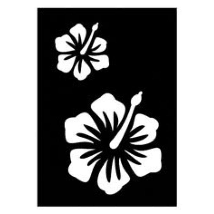 Pochoir Hibiscus - Ki Sign - 7x10 cm - Adhésif - Repositionnable - Réutilisable