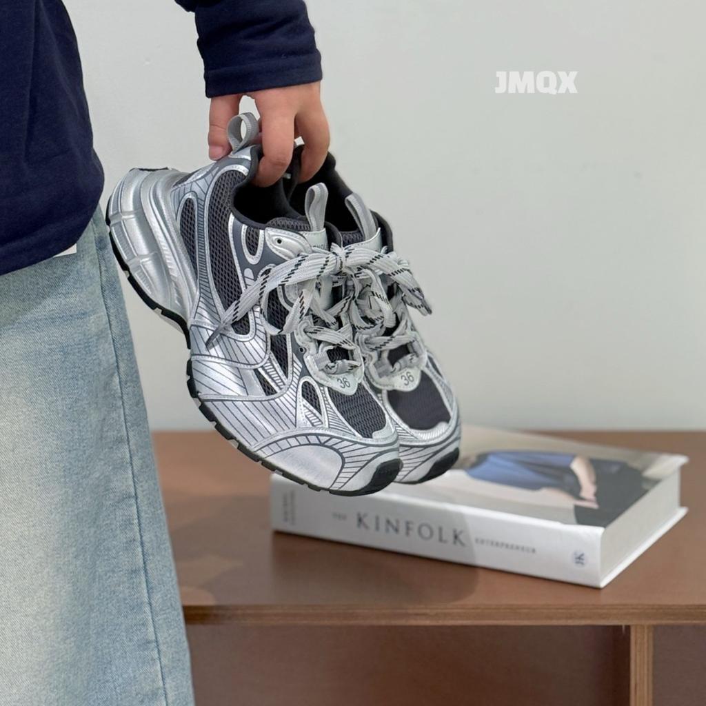 Tide fried street~ leather retro old thick-soled dad shoes women's light and breathable mesh sports and leisure shoes