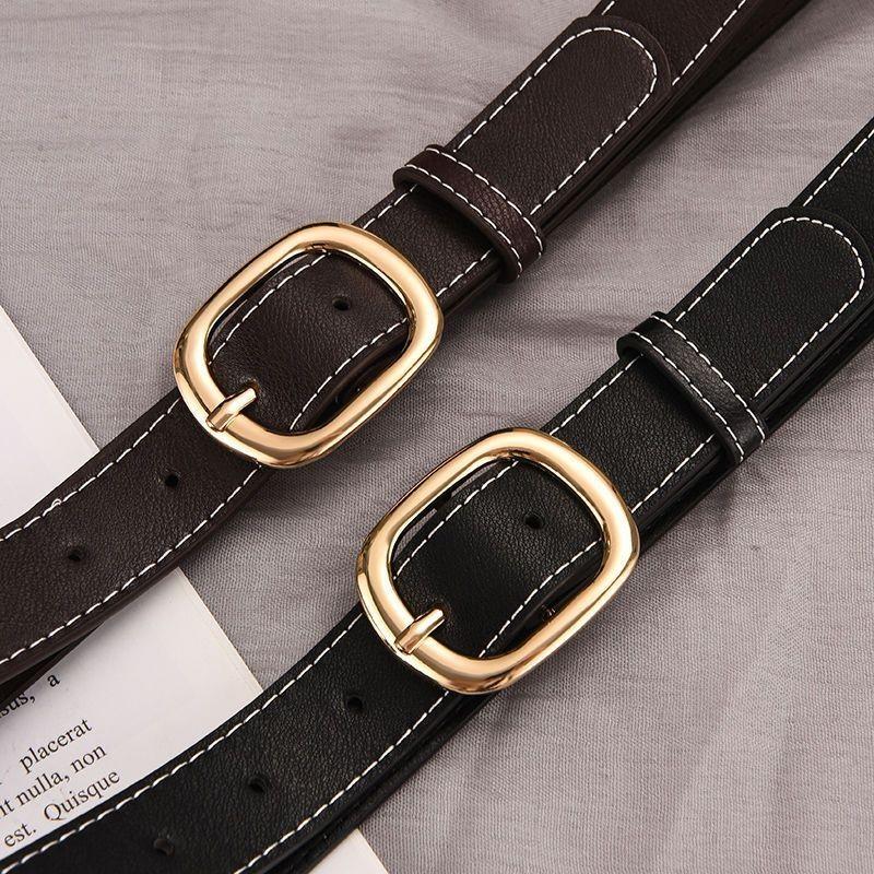 Trendy Simple Design Black And Brown Pu Belts For Women Ideal For Modern Fashion
