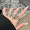Simple Irregular Metal Ring Open Ring Individual Fashion Elegant Index Finger Ring Trendy Jewelry Accessory Both Men Women