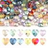 30pcs Faceted Heart Crystal Beads Colorful Love Heart Glass Loose Spacer Beads For Jewelry Making DIY Necklace Bracelet Earrings