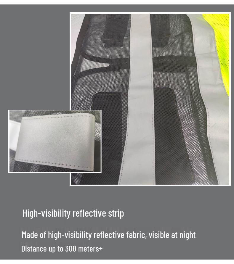 High-Visibility Reflective Mesh Vest for Construction and Night Cycling