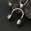 Punk Hip Hop DJ Music Headphone Pendant Necklace Long Chain For Men Women Punk Rock Headset Necklace Male Jewelry Gift
