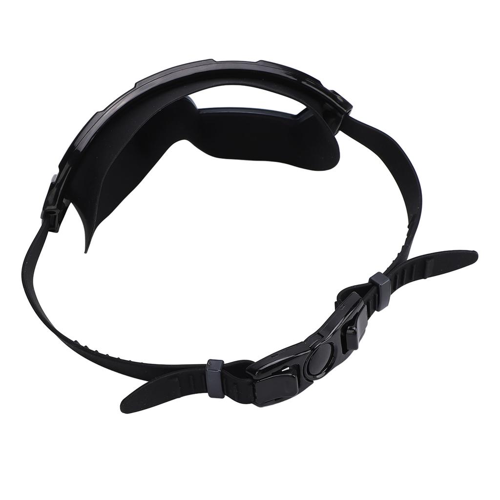 Swim Goggles with Earplugs PC Silicone Clear Lens Wide View Anti Fog Swimming Goggles for Adults Men Women Black